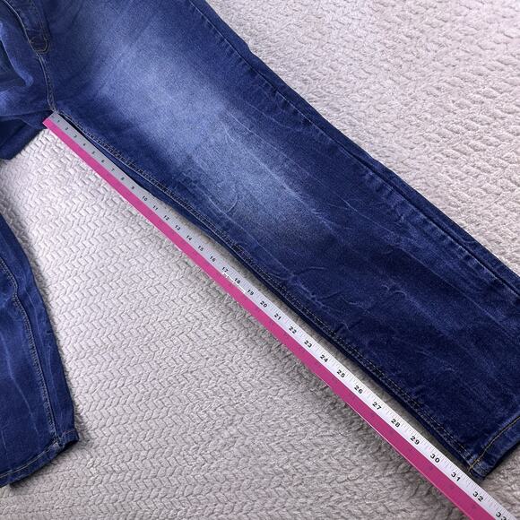 TRUE INDIGO Blue Jeans Men Size 40x32 Stretch Medium wash - Picture 9 of 14